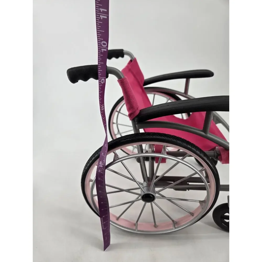 Our Generation Doll Wheelchair Pink Silver Fits 18